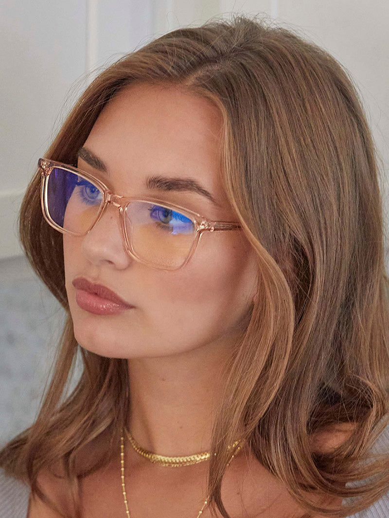 Light Pink Clear Glasses Pink Eyeglasses For Women Pink Frame Blue