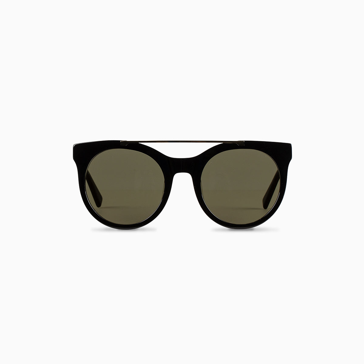 Gold Round Sunglasses - Black