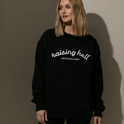 Raising Hell Sweatshirt | Black | Model Image 2 | Uncommon Lifestyle