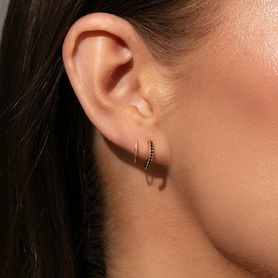 Seeing Double Earrings | Gold Black | Model Image 2 | Uncommon James