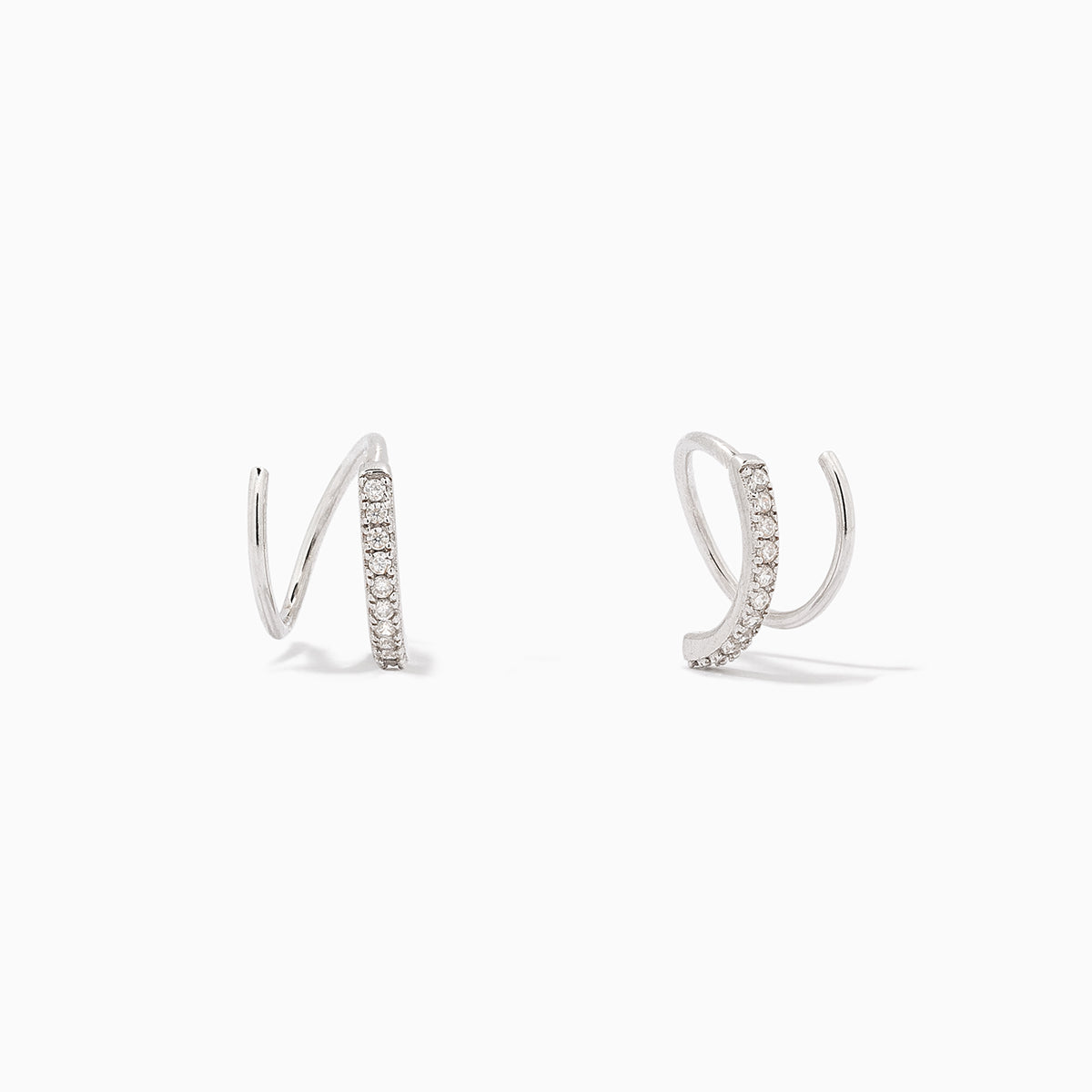 Seeing Double Earrings | Sterling Silver Clear | Product Image | Uncommon James