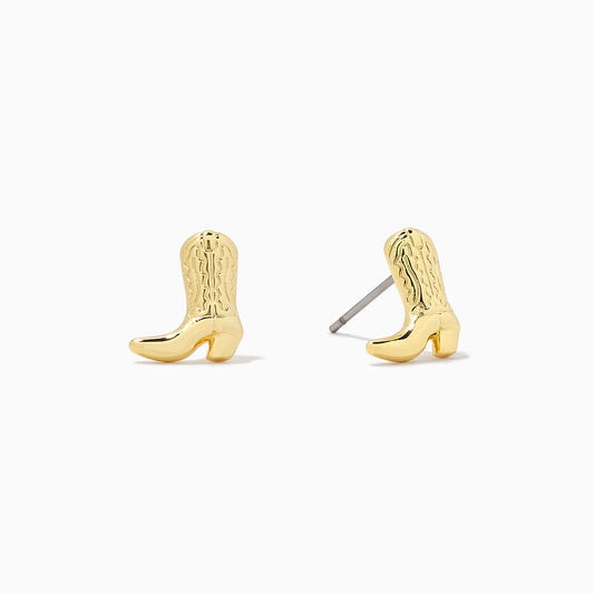 Cowboy Boot Stud Earrings | Gold | Product Image | Uncommon James