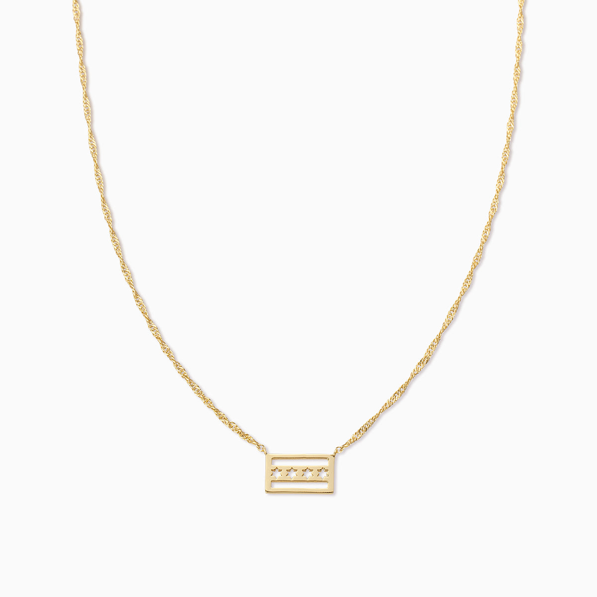 Chicago Flag Pendant Necklace | Gold | Product Image | Uncommon James