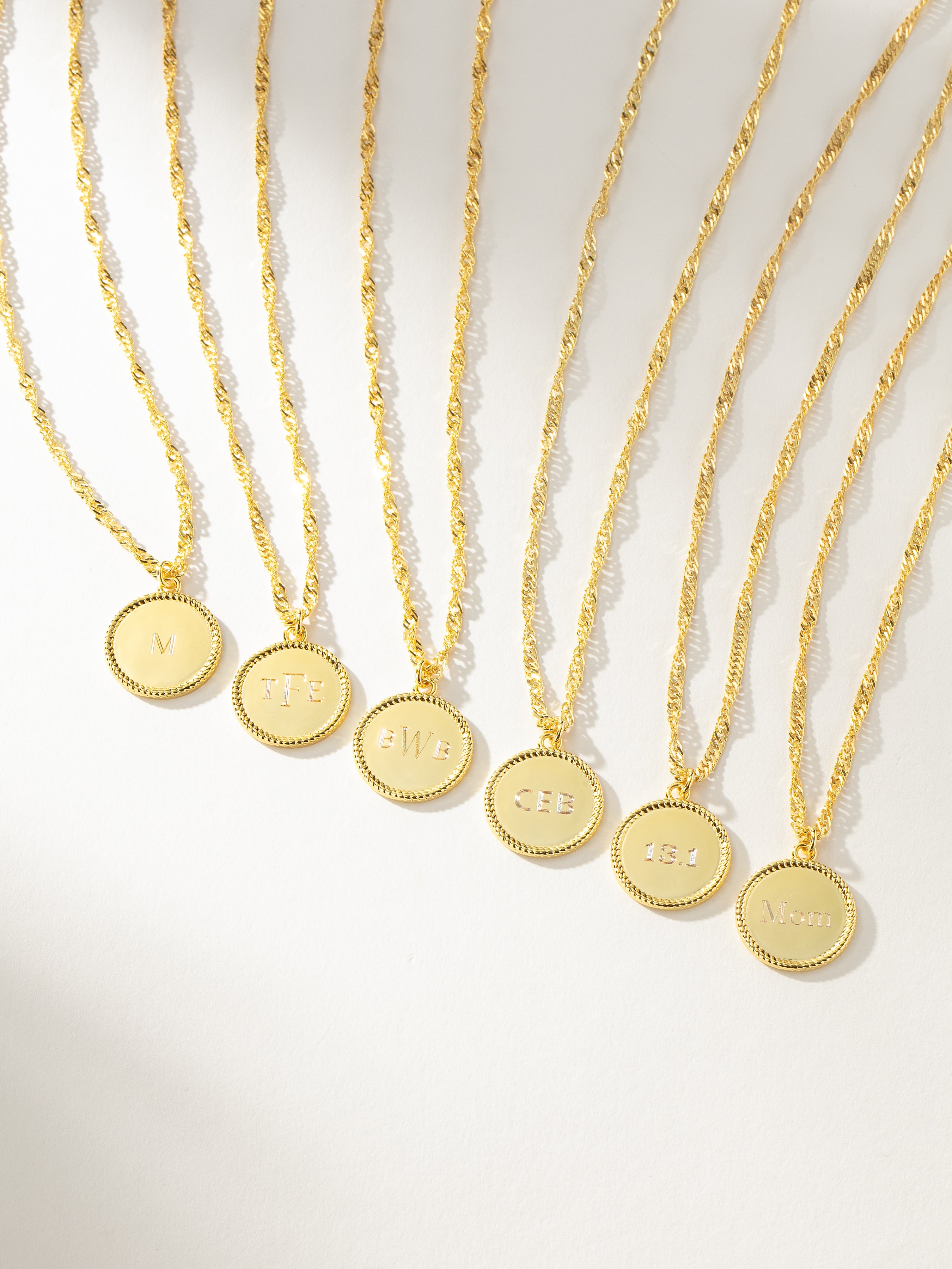 Solid Gold Gold Circle Medallion Necklace 14k Yellow Gold Gold