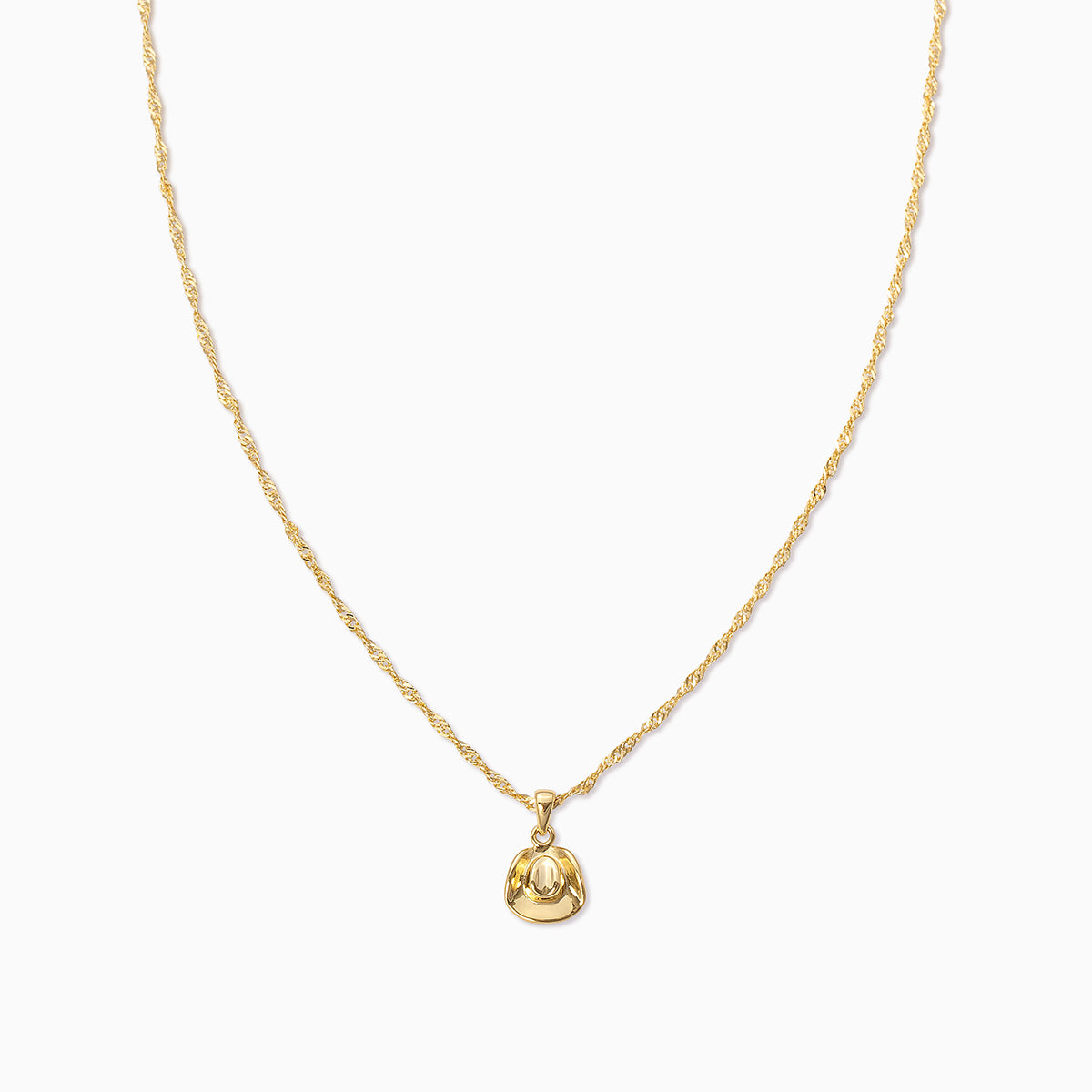 Cowboy Hat Pendant Necklace | Gold | Product Image | Uncommon James
