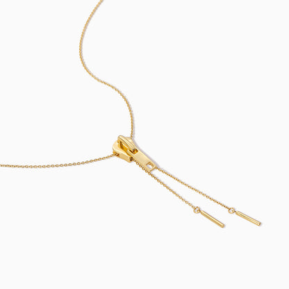Adjustable Zipper Necklace | Gold | Product Detail Image | Uncommon James
