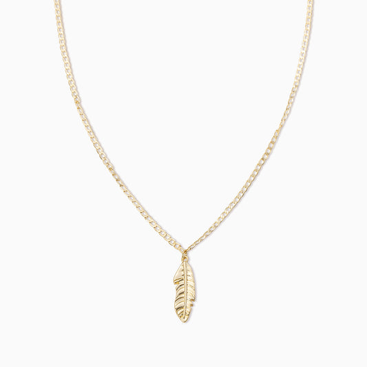 Feather Necklace | Gold | Product Image | Uncommon James