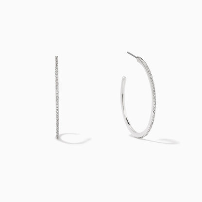 ["Pavé Hoop Earrings ", " Silver ", " Product Image ", " Uncommon James"]