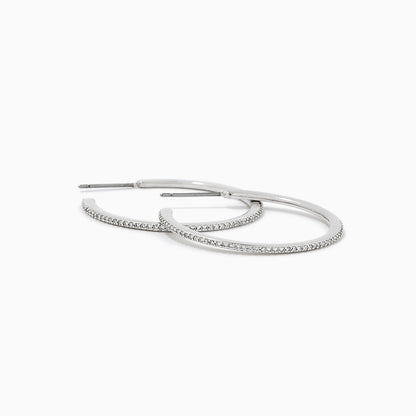 ["Pavé Hoop Earrings ", " Silver ", " Product Detail Image ", " Uncommon James"]