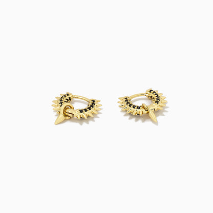 ["Spike Huggie Earrings ", " Gold ", " Product Detail Image ", " Uncommon James"]
