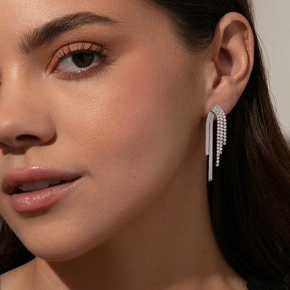 ["Twin Flame Earrings ", " Silver ", " Model Image ", " Uncommon James"]