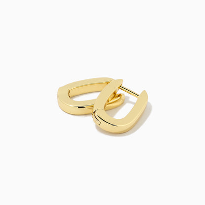 ["Oval Huggie Earrings ", " Gold ", " Product Detail Image ", " Uncommon James"]