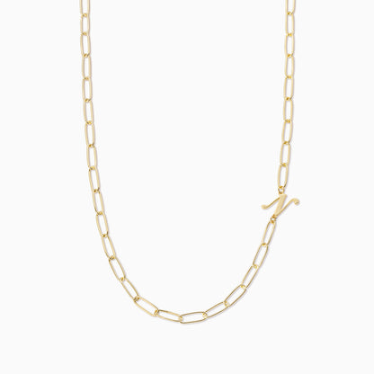["Cursive Initial Necklace ", " Gold N ", " Product Image ", " Uncommon James"]
