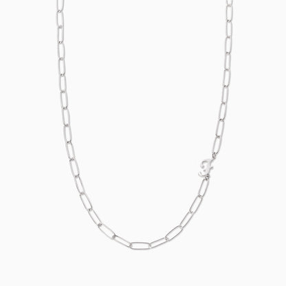 ["Cursive Initial Necklace ", " Silver F ", " Product Image ", " Uncommon James"]