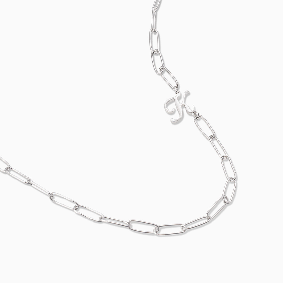 Cursive Initial Necklace | Silver | Product Detail Image | Uncommon James