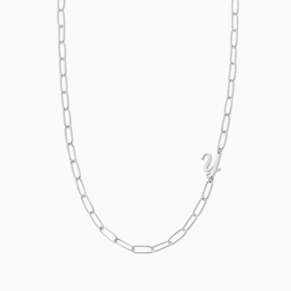 ["Cursive Initial Necklace ", " Silver Y ", " Product Image ", " Uncommon James"]