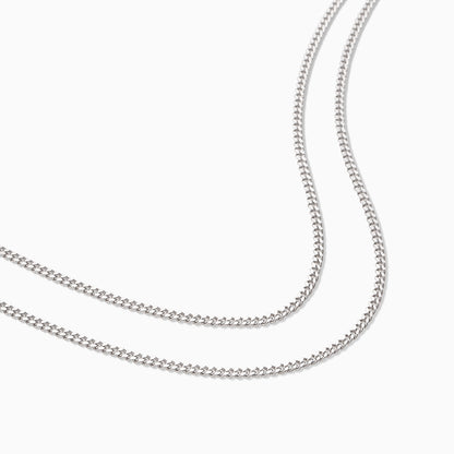 ["Double Curb Chain Necklace ", " Sterling Silver ", " Product Detail Image ", " Uncommon James"]