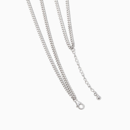 ["Double Curb Chain Necklace ", " Sterling Silver ", " Product Detail Image 2 ", " Uncommon James"]