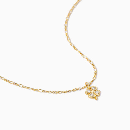 ["Four Leaf Clover Necklace ", " Gold ", " Product Detail Image ", " Uncommon James"]