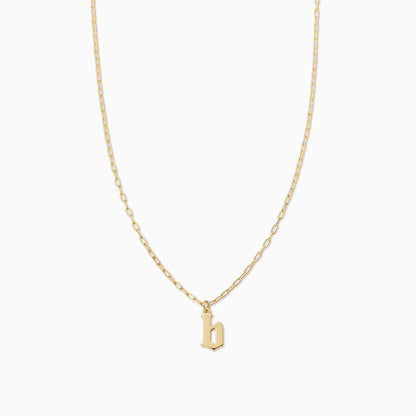 Gothic Initial Pendant Necklace | Gold B | Product Image | Uncommon James