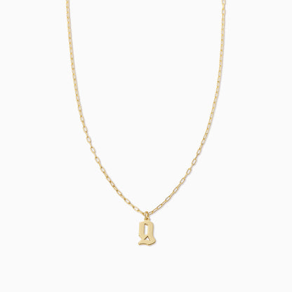 ["Gothic Initial Pendant Necklace ", " Gold G ", " Product Image ", " Uncommon James"]