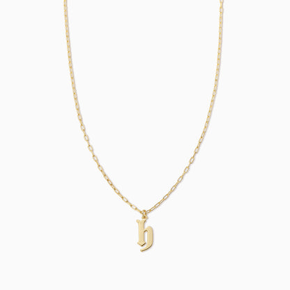 ["Gothic Initial Pendant Necklace ", " Gold H ", " Product Image ", " Uncommon James"]