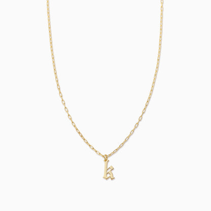 ["Gothic Initial Pendant Necklace ", " Gold K ", " Product Image ", " Uncommon James"]