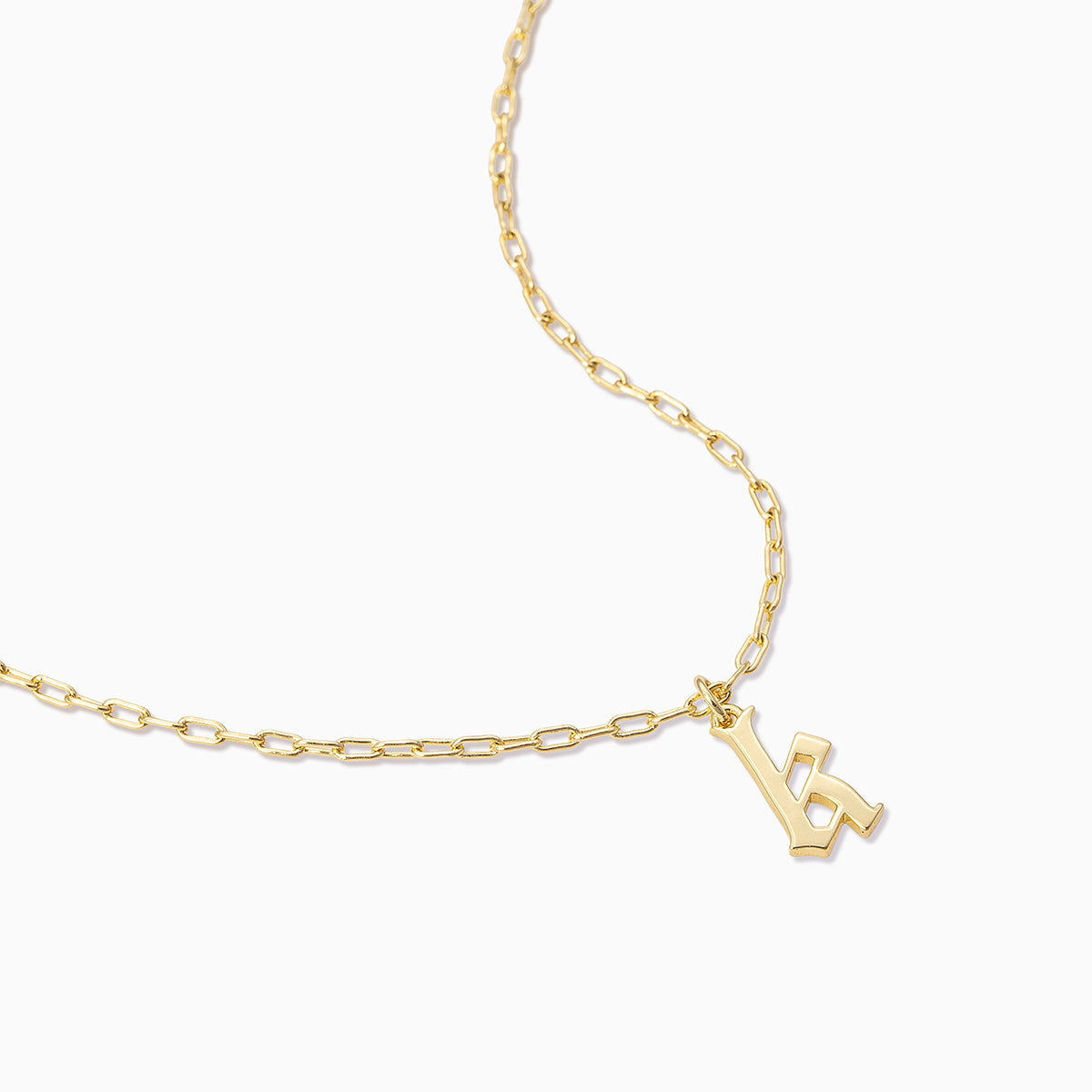 Gothic Initial Pendant Necklace | Gold | Product Detail Image | Uncommon James