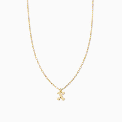 ["Gothic Initial Pendant Necklace ", " Gold X ", " Product Image ", " Uncommon James"]