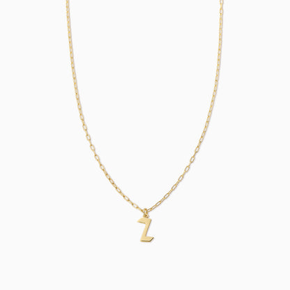 ["Gothic Initial Pendant Necklace ", " Gold Z ", " Product Image ", " Uncommon James"]