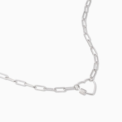 ["Locked Heart Necklace ", " Silver ", " Product Detail Image ", " Uncommon James"]