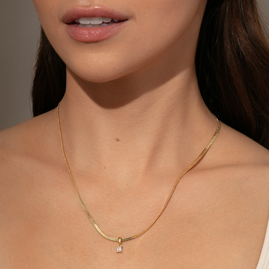 Work It Herringbone Chain Necklace | Gold | Model Image 2 | Uncommon James