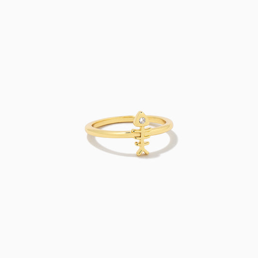 Fish Bone Ring | Gold | Product Image | Uncommon James