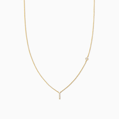 ["Pavé Initial Necklace ", " Gold I ", " Product Image ", " Uncommon James"]