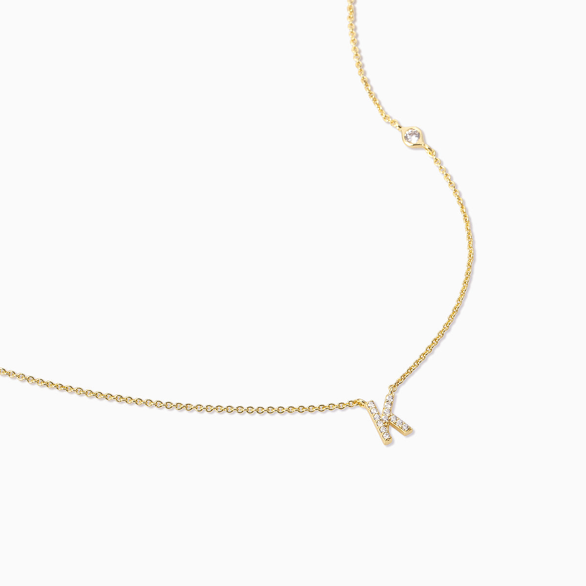 Pavé Initial Necklace | Gold | Product Detail Image | Uncommon James