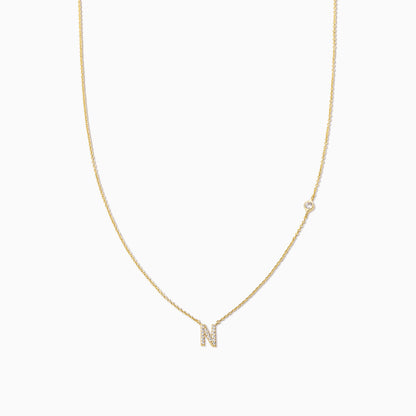 ["Pavé Initial Necklace ", " Gold N ", " Product Image ", " Uncommon James"]