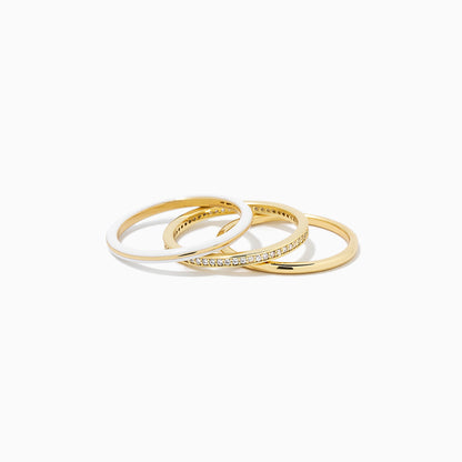 ["White Hot Forever Ring (Set of 3) ", " Gold ", " Product Detail Image ", " Uncommon James"]