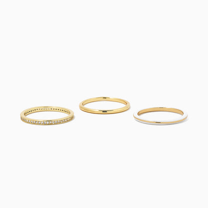 ["White Hot Forever Ring (Set of 3) ", " Gold ", " Product Detail Image 2 ", " Uncommon James"]