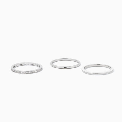 ["White Hot Forever Ring (Set of 3) ", " Silver ", " Product Detail Image 2 ", " Uncommon James"]
