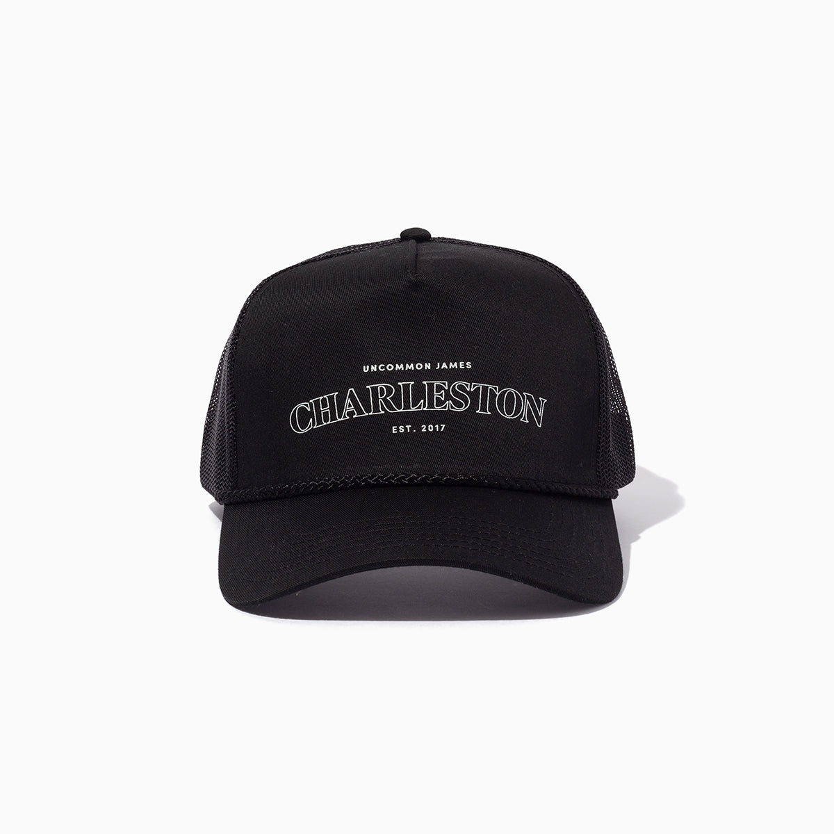 Vintage Navy Supply Center Trucker Hat Men 80s Charleston SC OS Black Cap UB