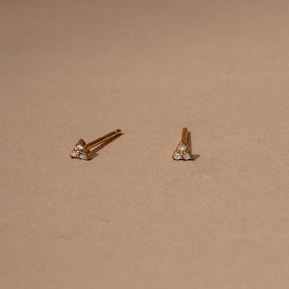 Triangle Diamond Vermeil Stud Earrings | Gold Vermeil | Product Image | Uncommon James