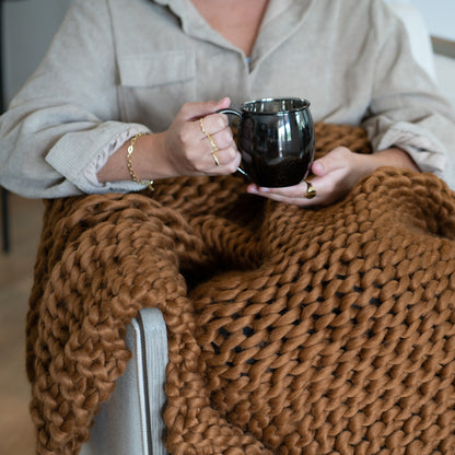 ["Chunky Knit Throw ", " Lifestyle Image ", " Uncommon James Home"]