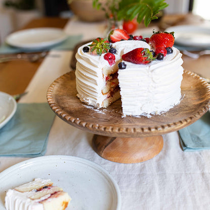 ["Wooden Cake Plate ", " Lifestyle Image ", " Uncommon James Home"]