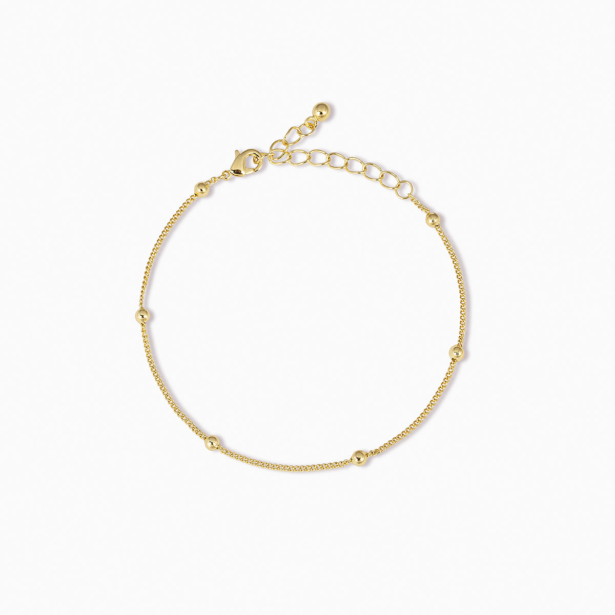 Everyday Dainty Bead and Chain Bracelet in Gold