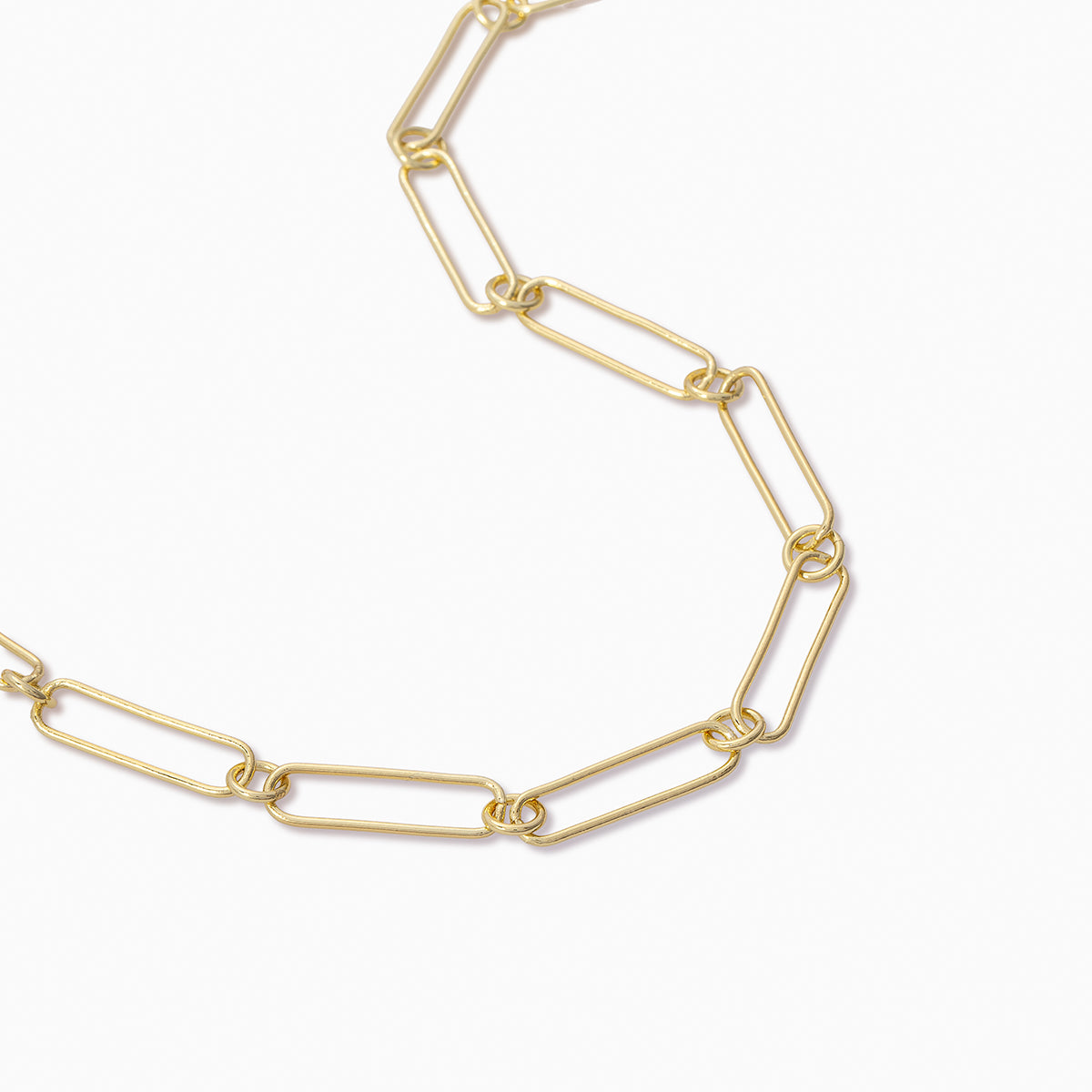 Women Paper Clip Paperclip Chain Necklace Choker Bracelet 14-24" Gold  Plated