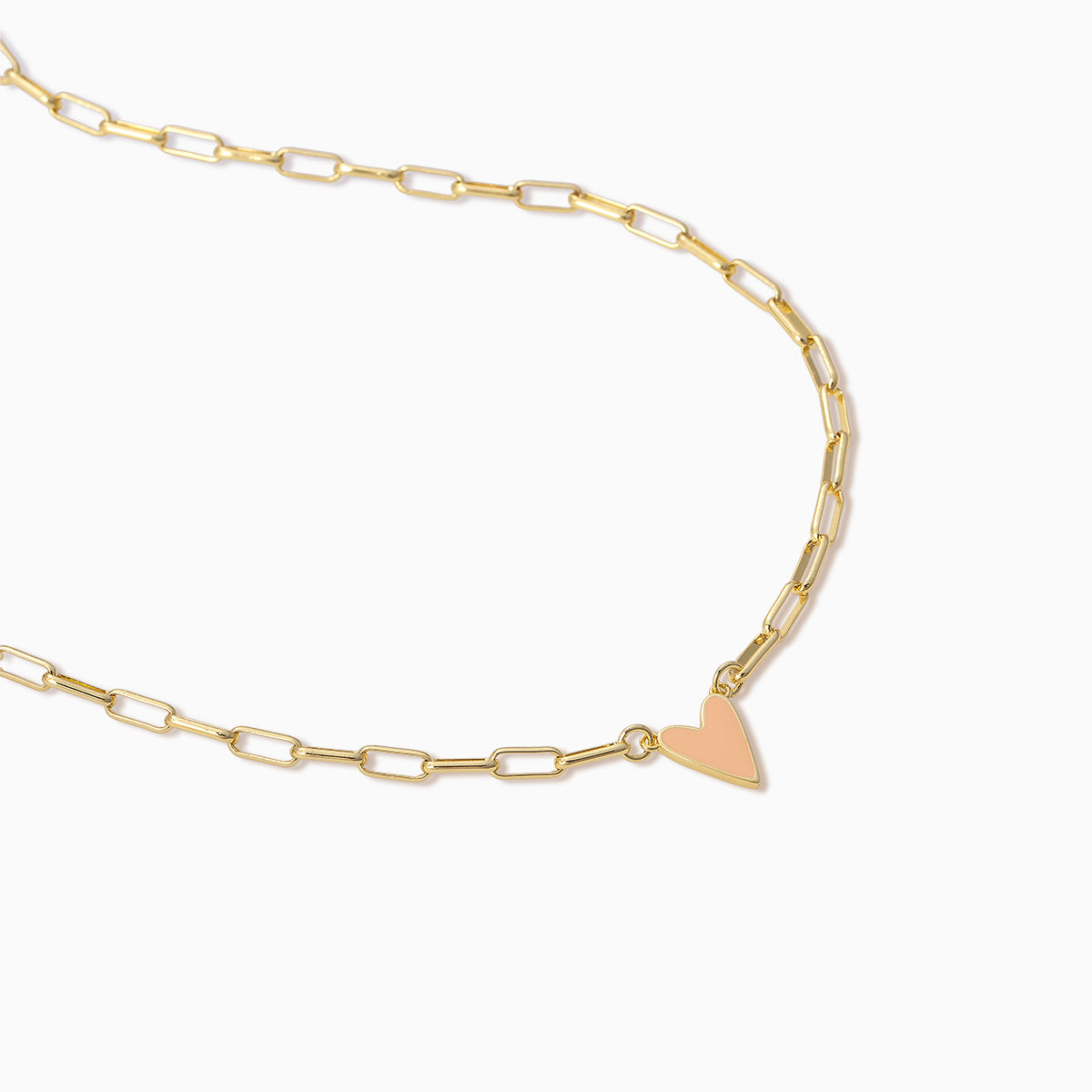 Enamel Heart Necklace | Gold Blush | Product Detail Image | Uncommon James