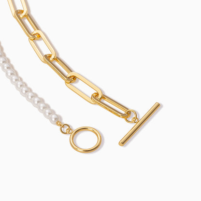 ["Chain and Pearl Bracelet ", " Gold ", " Product Detail Image ", " Uncommon James"]