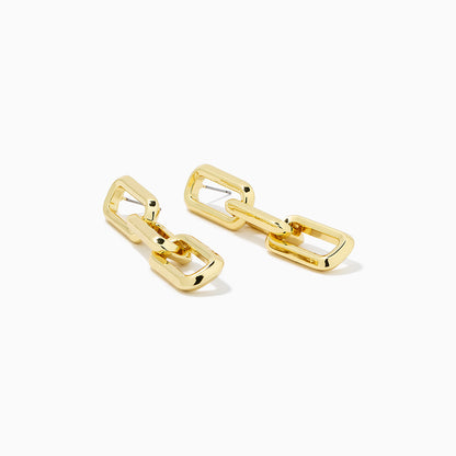 ["Triple Link Earrings ", " Gold ", " Product Detail Image ", " Uncommon James"]