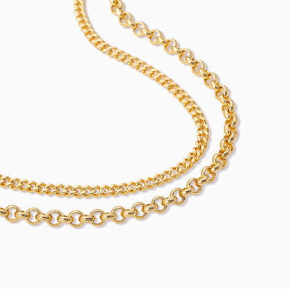 ["Double Up Chain Necklace ", " Gold ", " Product Detail Image ", " Uncommon James"]