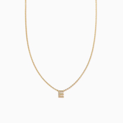 ["Initial Here Necklace ", " Gold E ", " Product Image ", " Uncommon James"]